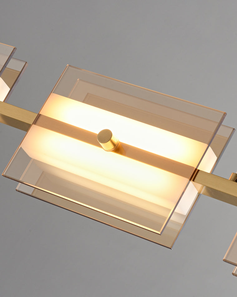 Lustre linéaire en ambre/verre fumé WOMO-WM2221