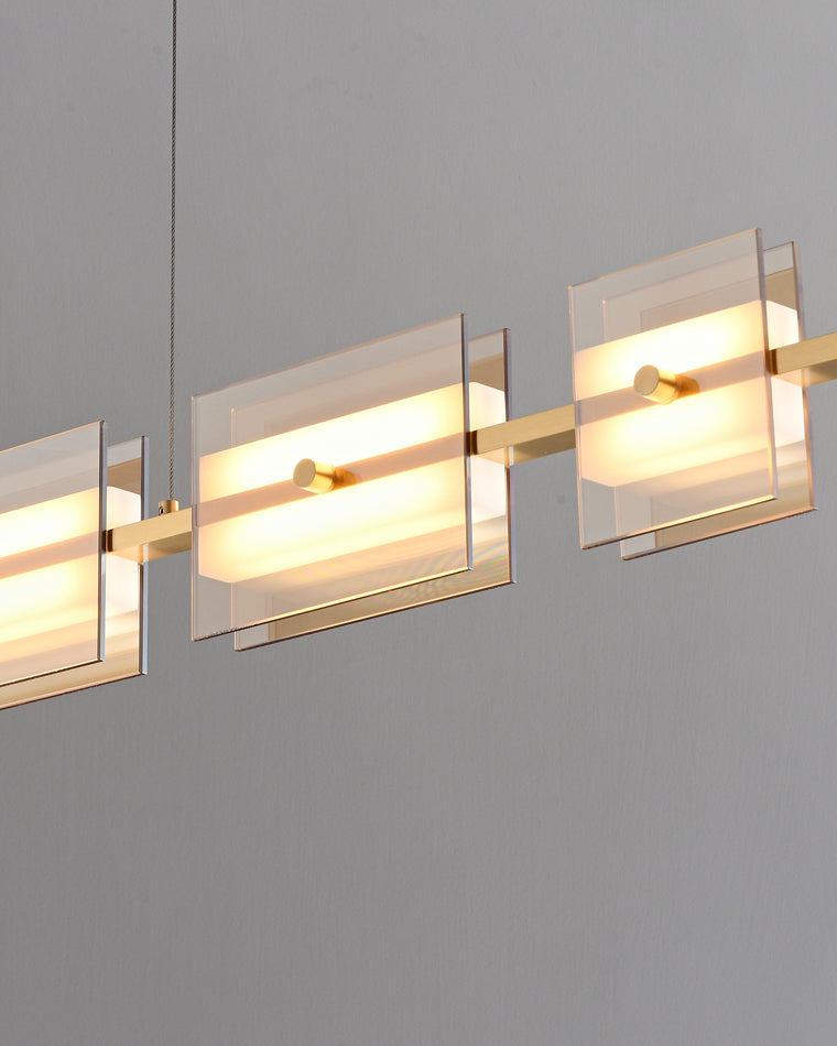 Lustre linéaire en ambre/verre fumé WOMO-WM2221