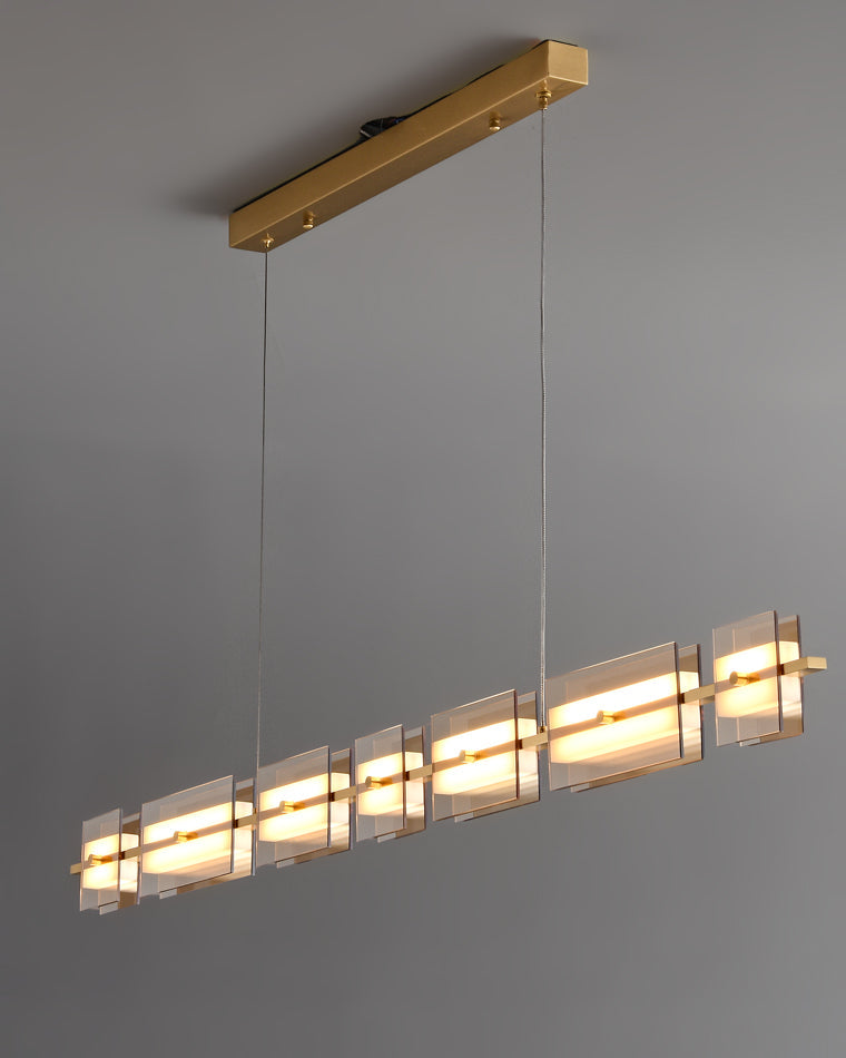 Lustre linéaire en ambre/verre fumé WOMO-WM2221