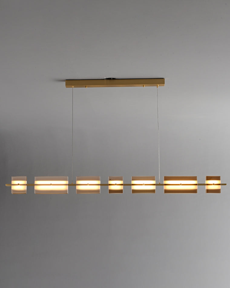 Lustre linéaire en ambre/verre fumé WOMO-WM2221