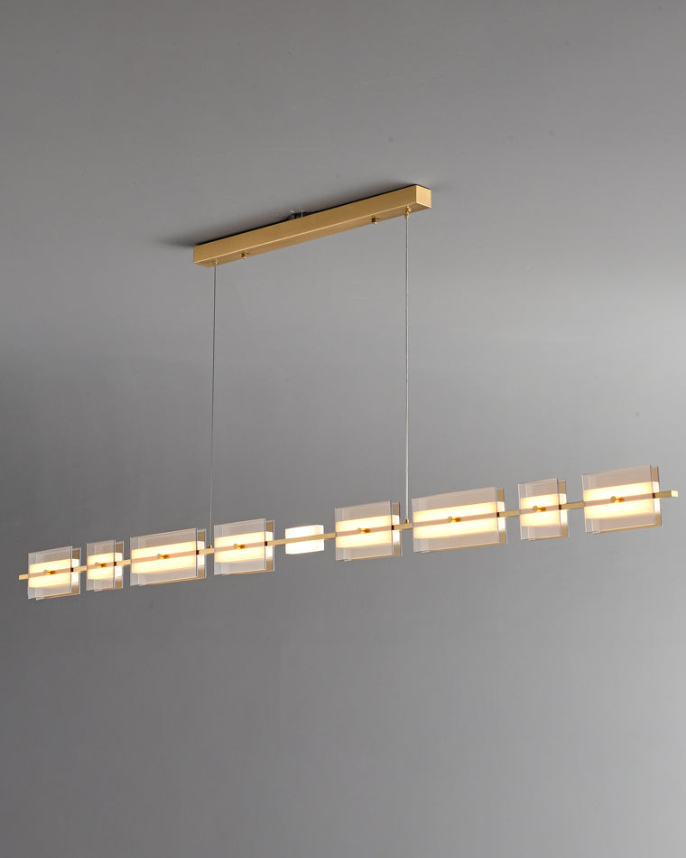 Lustre linéaire en ambre/verre fumé WOMO-WM2221