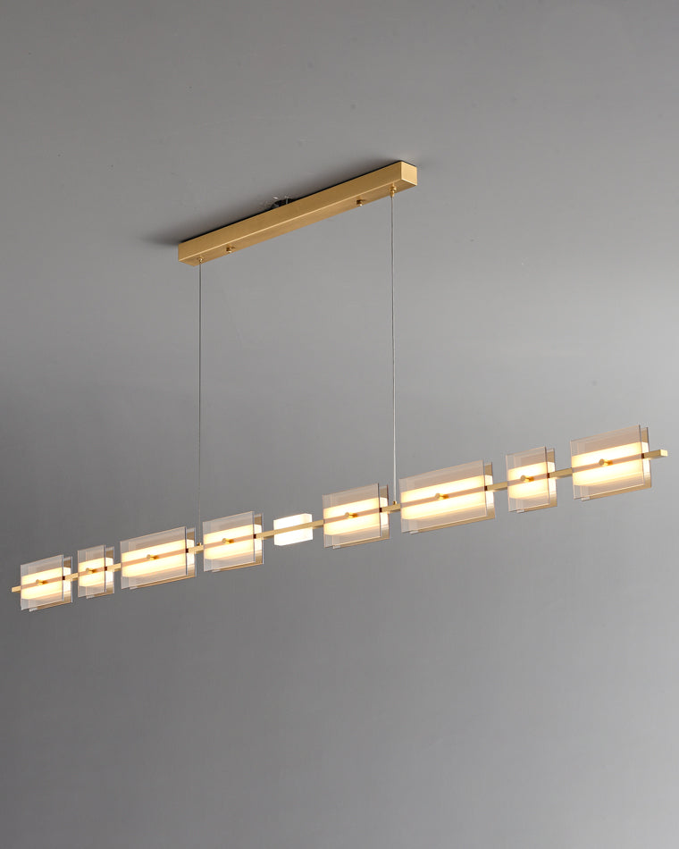 Lustre linéaire en ambre/verre fumé WOMO-WM2221