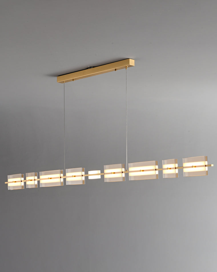 Lustre linéaire en ambre/verre fumé WOMO-WM2221