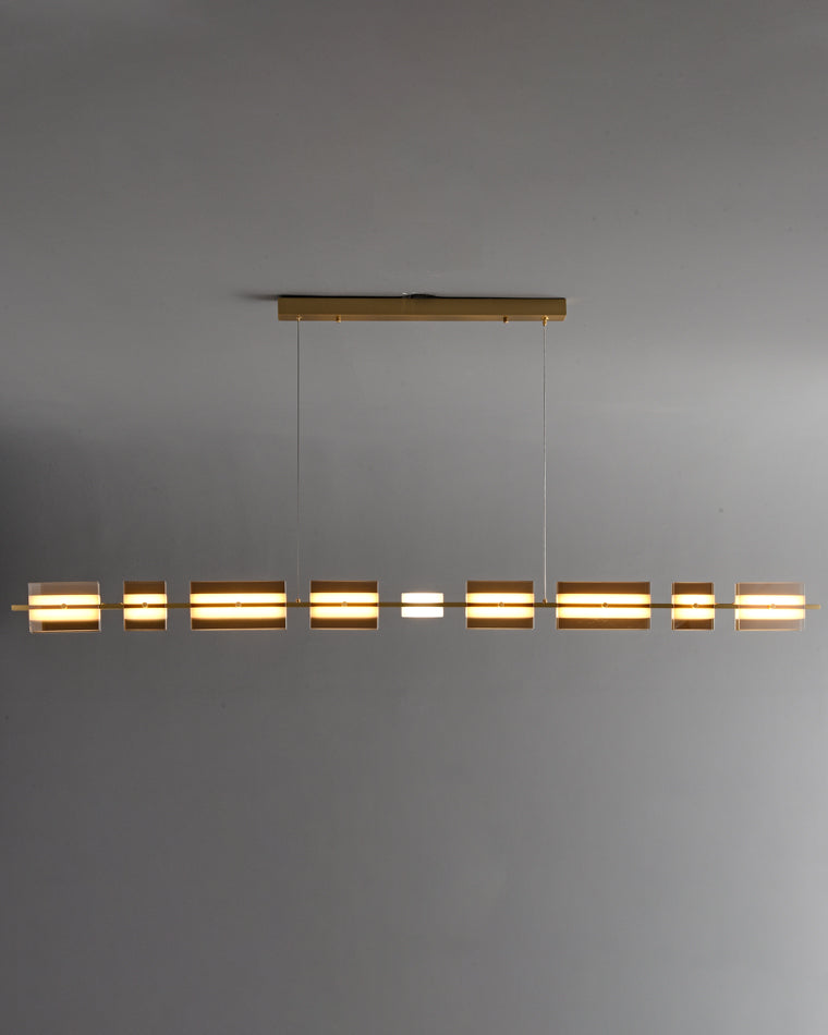 Lustre linéaire en ambre/verre fumé WOMO-WM2221