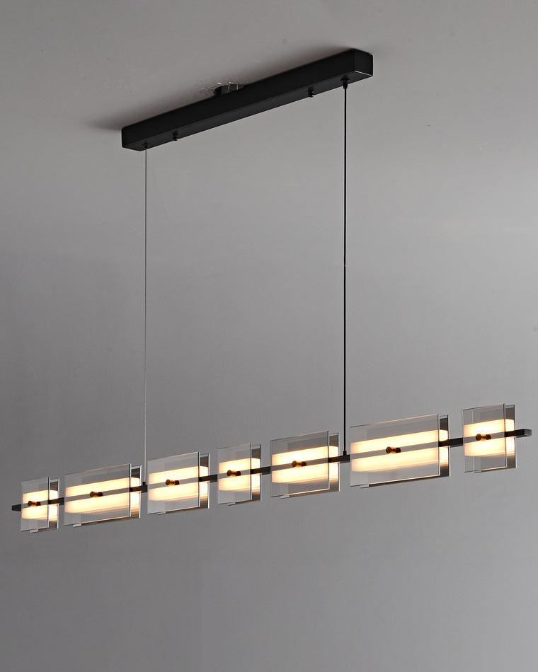 Lustre linéaire en ambre/verre fumé WOMO-WM2221