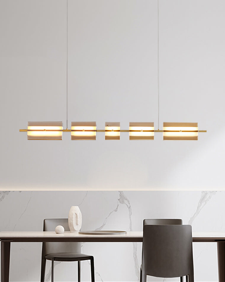Lustre linéaire en ambre/verre fumé WOMO-WM2221