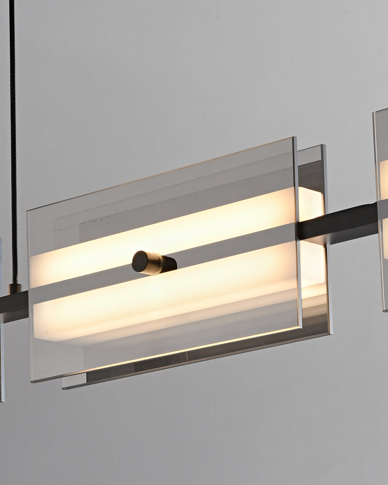Lustre linéaire en ambre/verre fumé WOMO-WM2221