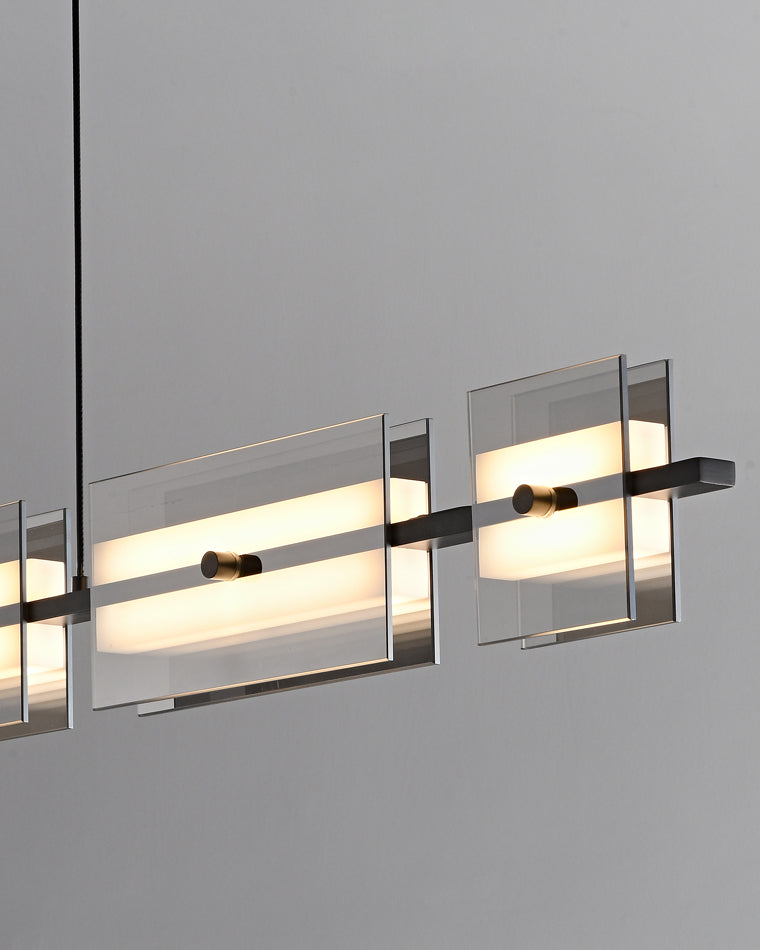Lustre linéaire en ambre/verre fumé WOMO-WM2221