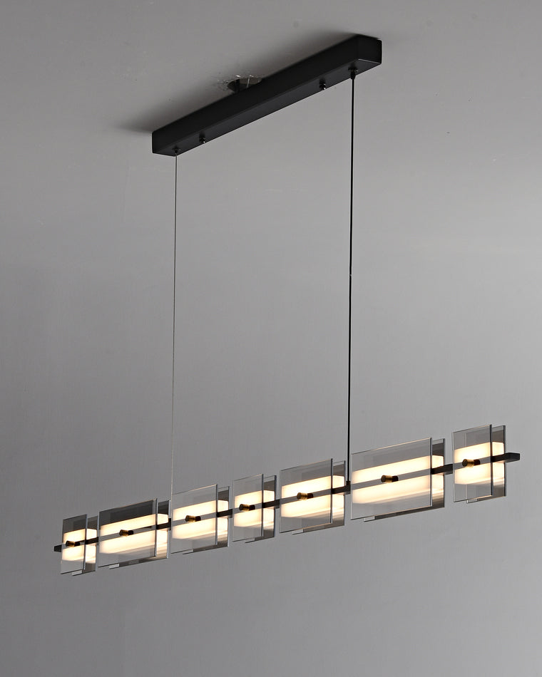 Lustre linéaire en ambre/verre fumé WOMO-WM2221
