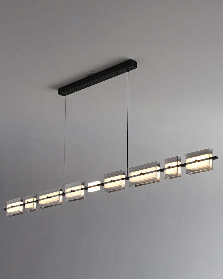 Lustre linéaire en ambre/verre fumé WOMO-WM2221