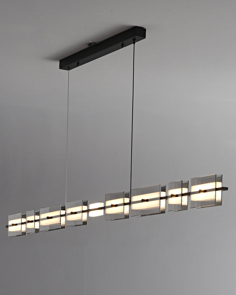 Lustre linéaire en ambre/verre fumé WOMO-WM2221