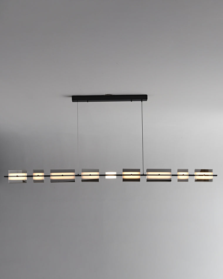 Lustre linéaire en ambre/verre fumé WOMO-WM2221