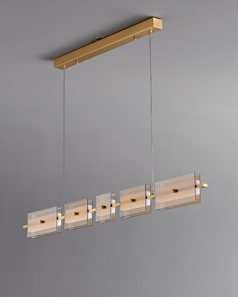 Lustre linéaire en ambre/verre fumé WOMO-WM2221