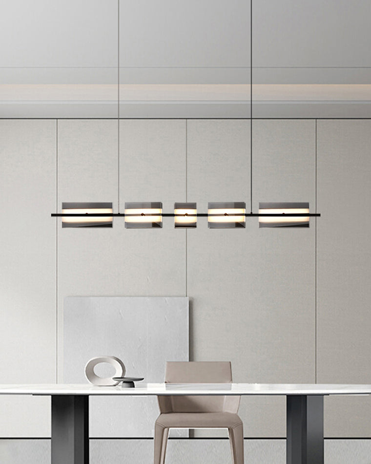 Lustre linéaire en ambre/verre fumé WOMO-WM2221