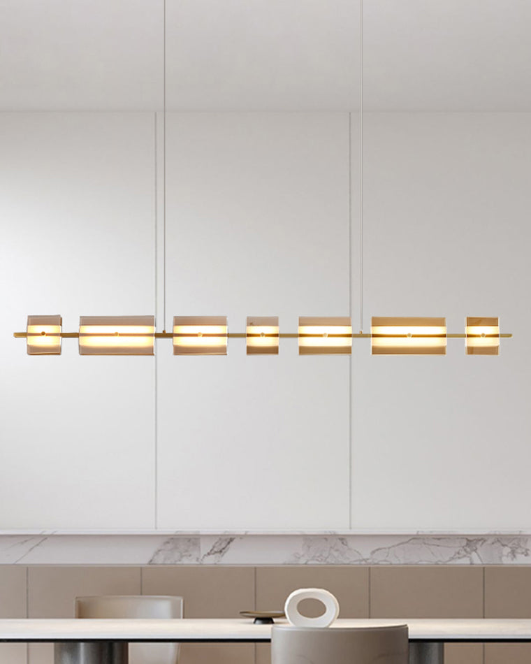 Lustre linéaire en ambre/verre fumé WOMO-WM2221