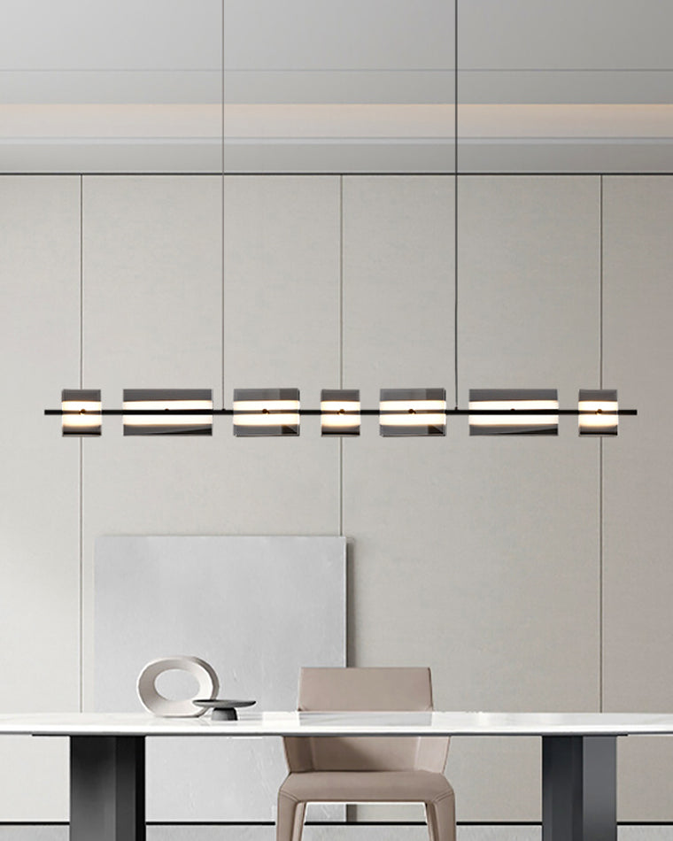Lustre linéaire en ambre/verre fumé WOMO-WM2221
