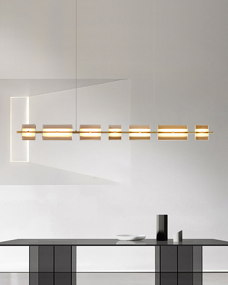 Lustre linéaire en ambre/verre fumé WOMO-WM2221