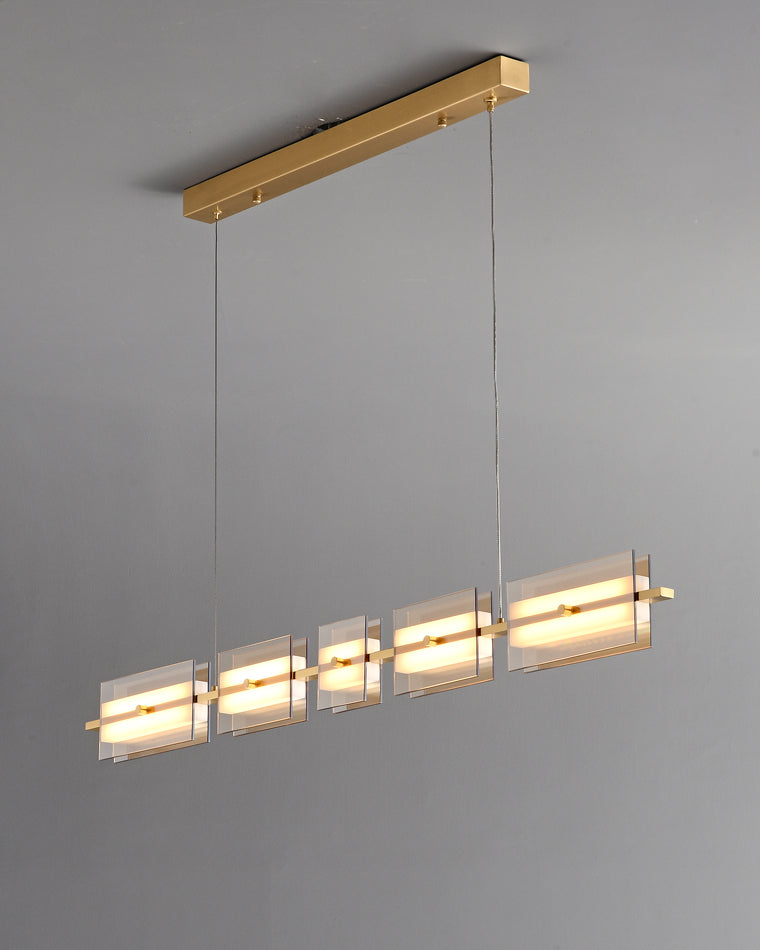 Lustre linéaire en ambre/verre fumé WOMO-WM2221