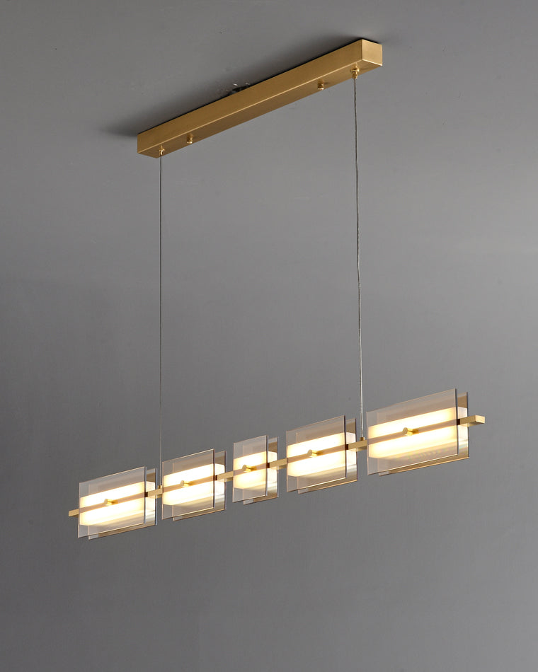 Lustre linéaire en ambre/verre fumé WOMO-WM2221