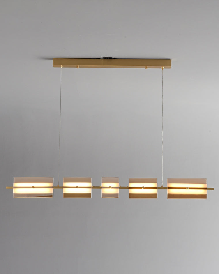 Lustre linéaire en ambre/verre fumé WOMO-WM2221