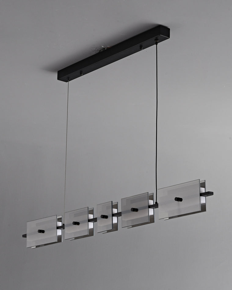 Lustre linéaire en ambre/verre fumé WOMO-WM2221