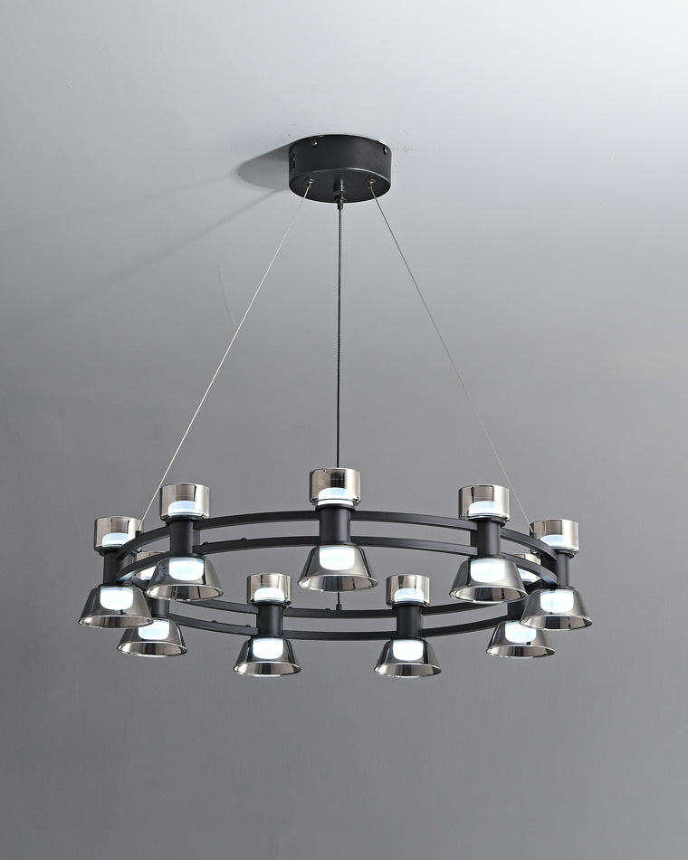 WOMO Lustre Bougie Verre Doré/Noir-WM2224