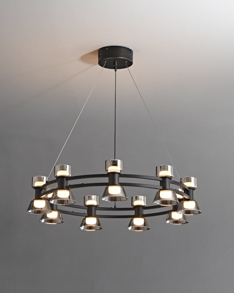 WOMO Lustre Bougie Verre Doré/Noir-WM2224