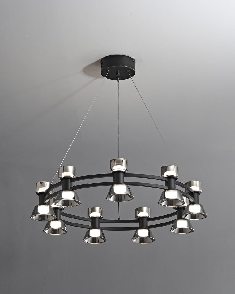 WOMO Lustre Bougie Verre Doré/Noir-WM2224