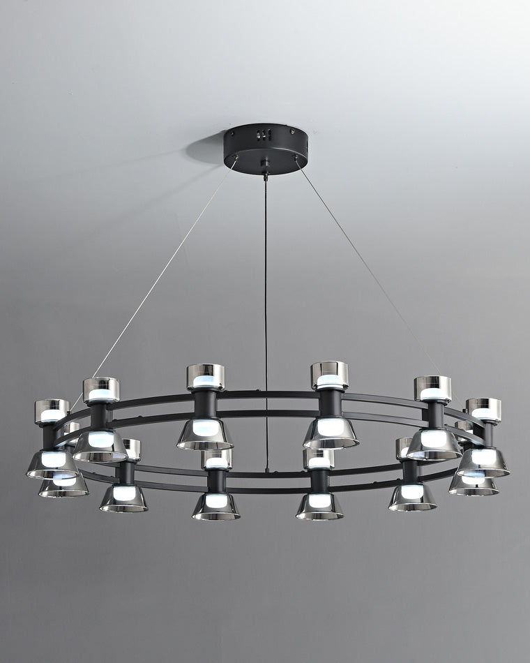 WOMO Lustre Bougie Verre Doré/Noir-WM2224