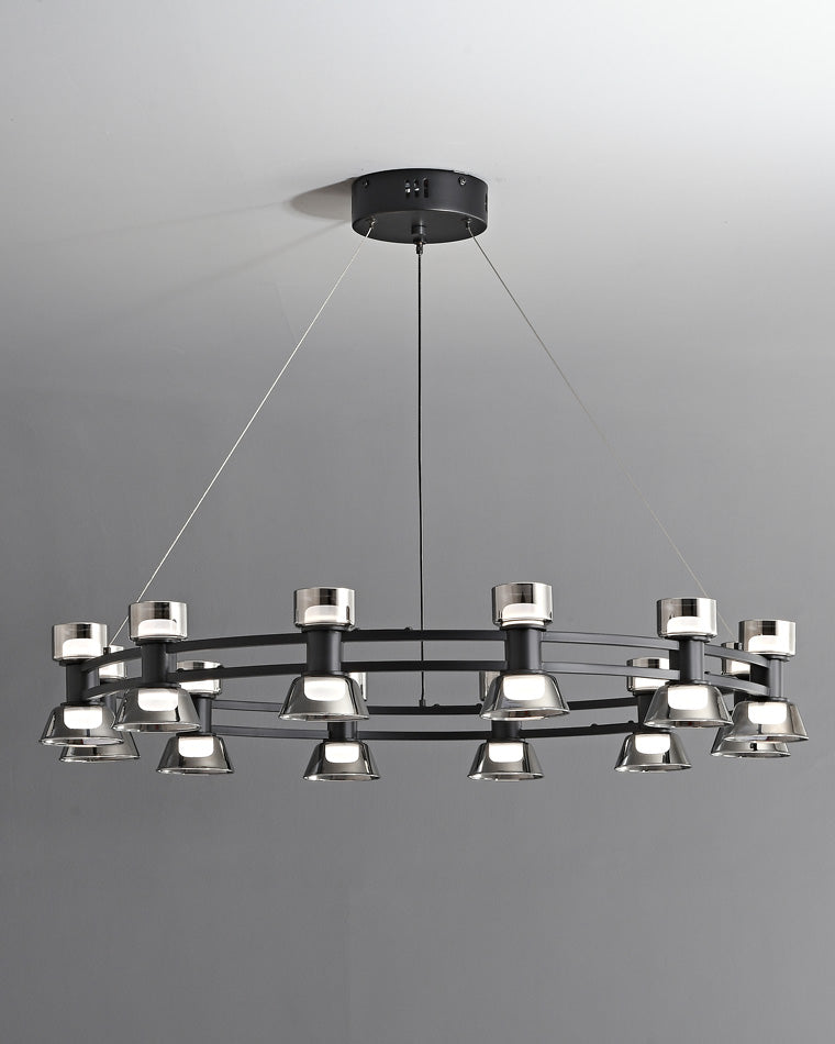 WOMO Lustre Bougie Verre Doré/Noir-WM2224