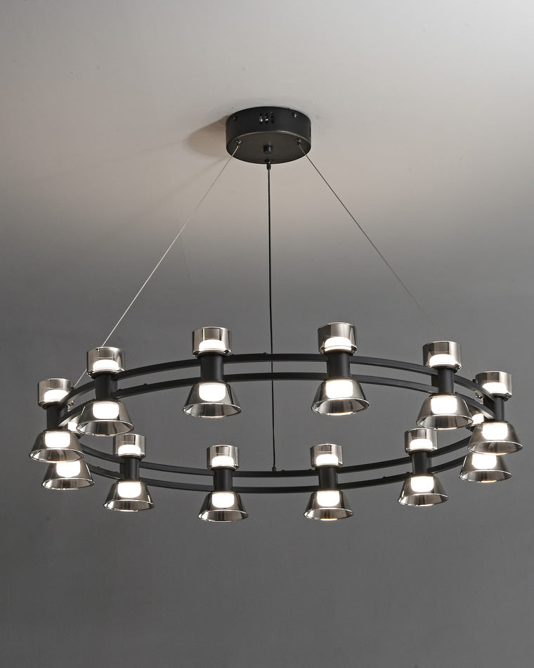 WOMO Lustre Bougie Verre Doré/Noir-WM2224