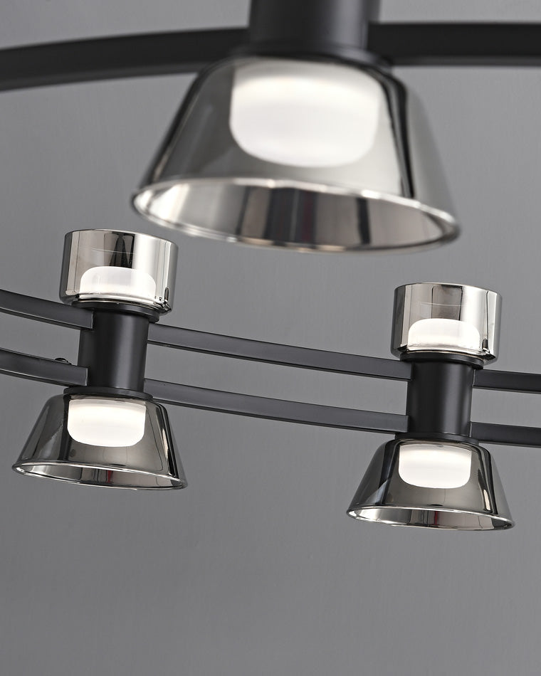 WOMO Lustre Bougie Verre Doré/Noir-WM2224