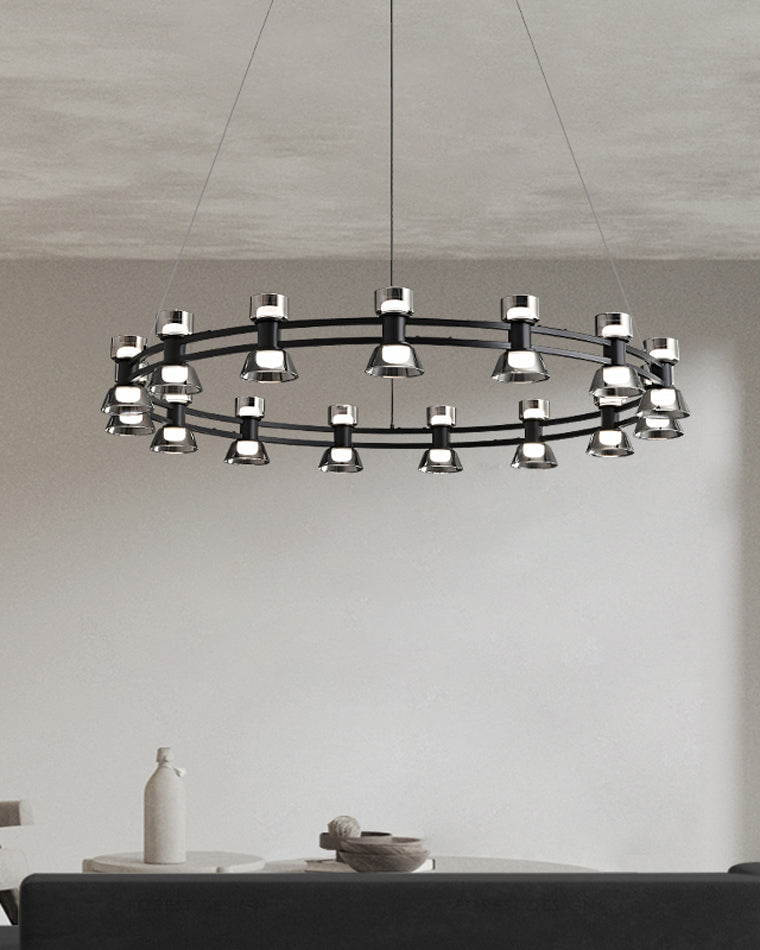 WOMO Lustre Bougie Verre Doré/Noir-WM2224