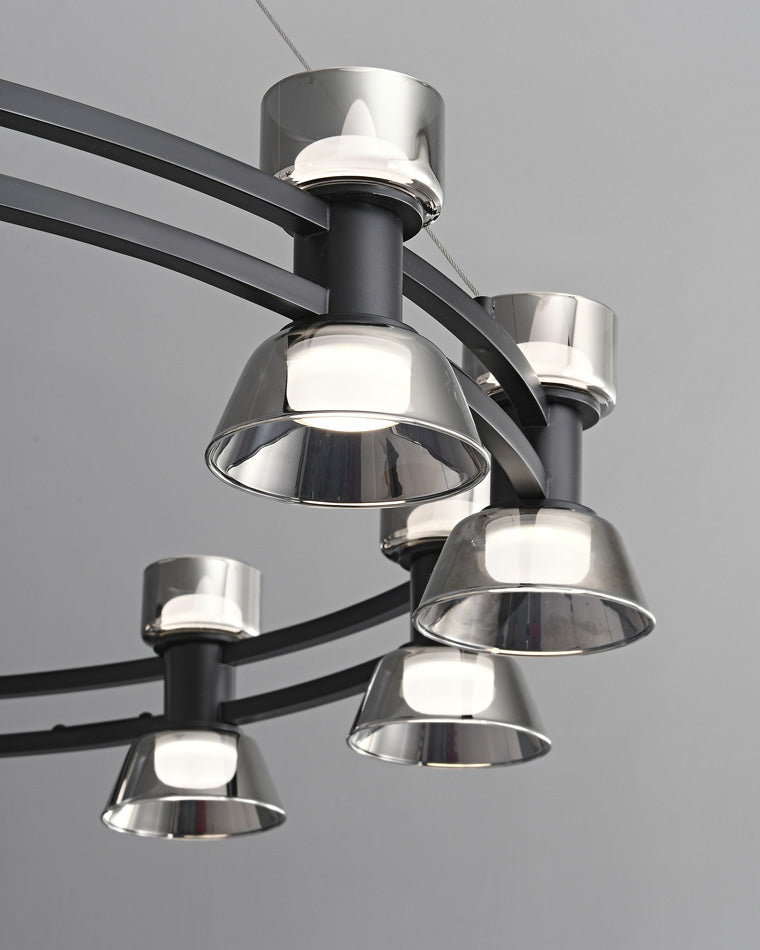 WOMO Lustre Bougie Verre Doré/Noir-WM2224