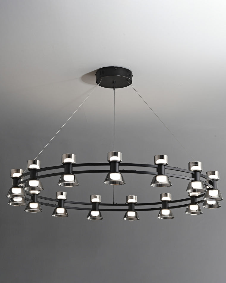 WOMO Lustre Bougie Verre Doré/Noir-WM2224
