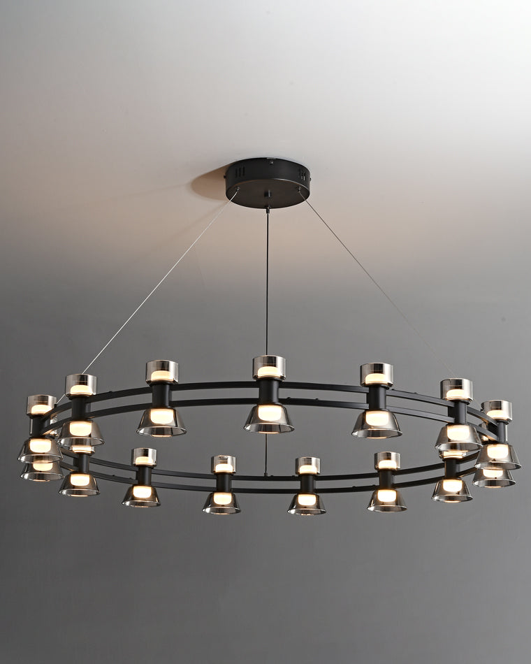 WOMO Lustre Bougie Verre Doré/Noir-WM2224