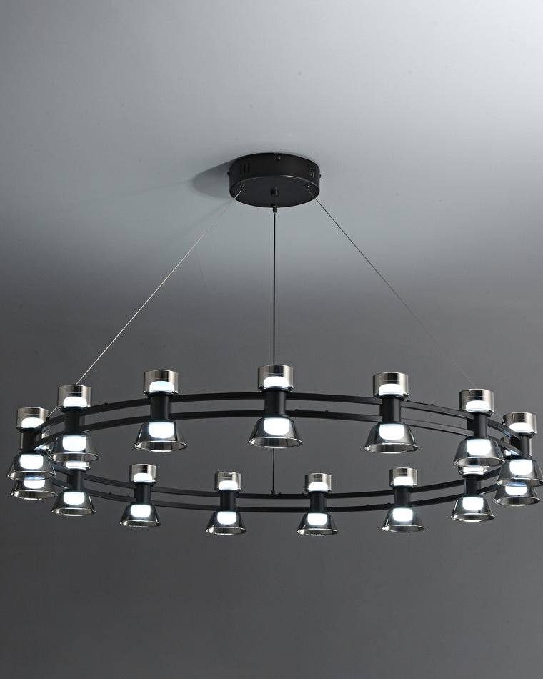 WOMO Lustre Bougie Verre Doré/Noir-WM2224