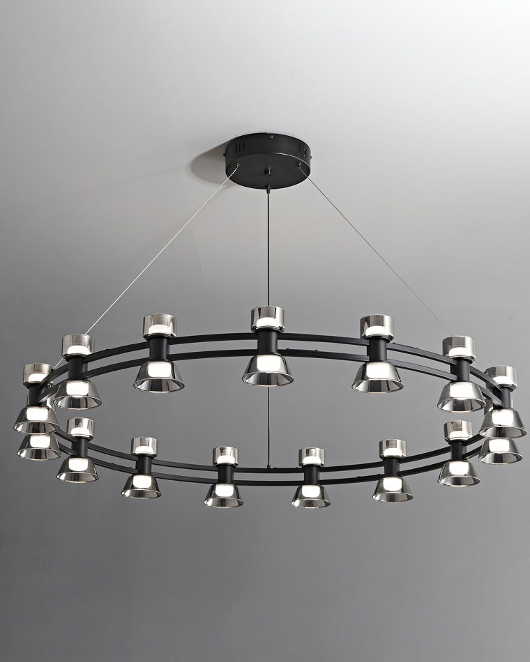 WOMO Lustre Bougie Verre Doré/Noir-WM2224