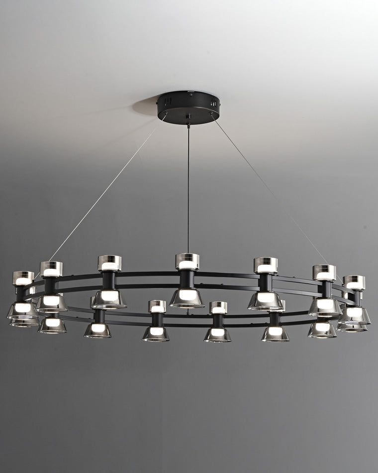 WOMO Lustre Bougie Verre Doré/Noir-WM2224