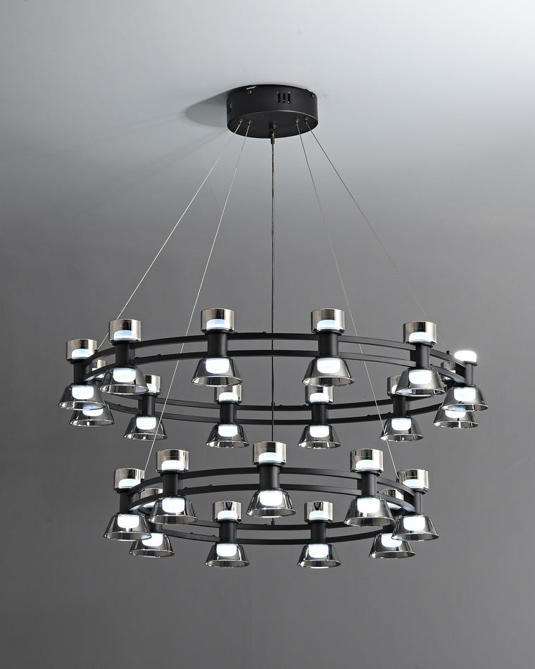 WOMO Lustre Bougie Verre Doré/Noir-WM2224