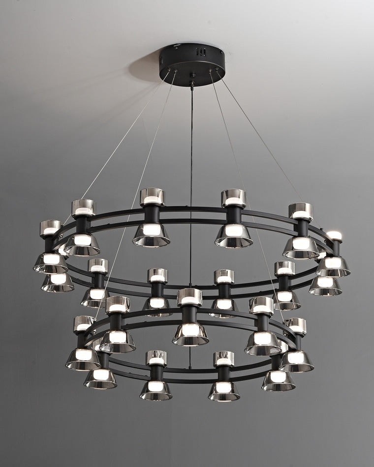 WOMO Lustre Bougie Verre Doré/Noir-WM2224