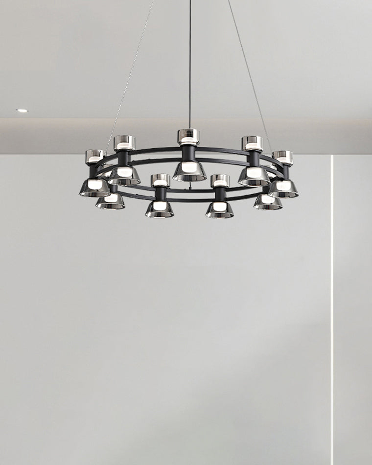 WOMO Lustre Bougie Verre Doré/Noir-WM2224