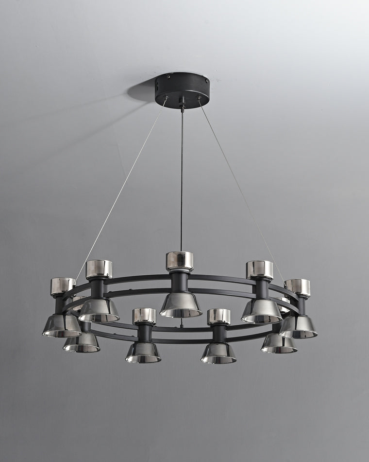 WOMO Lustre Bougie Verre Doré/Noir-WM2224