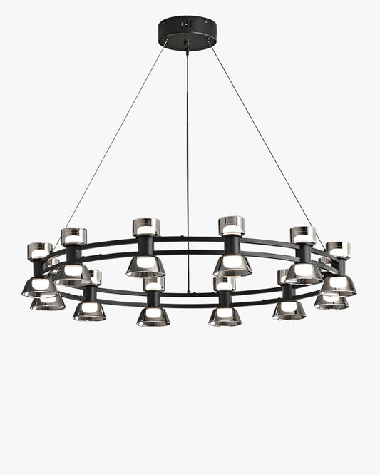 WOMO Lustre Bougie Verre Doré/Noir-WM2224