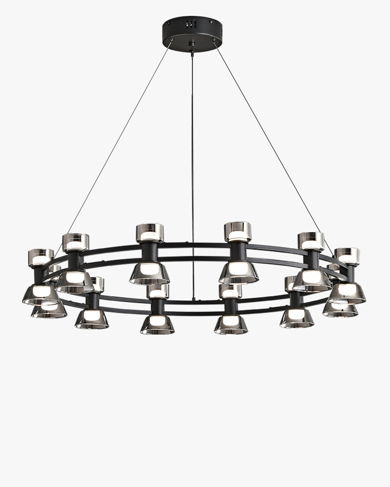 WOMO Lustre Bougie Verre Doré/Noir-WM2224