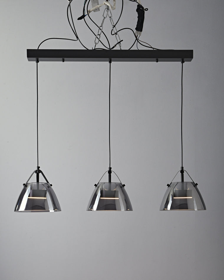 WOMO 3 Light Suspension en verre fumé-WM2238