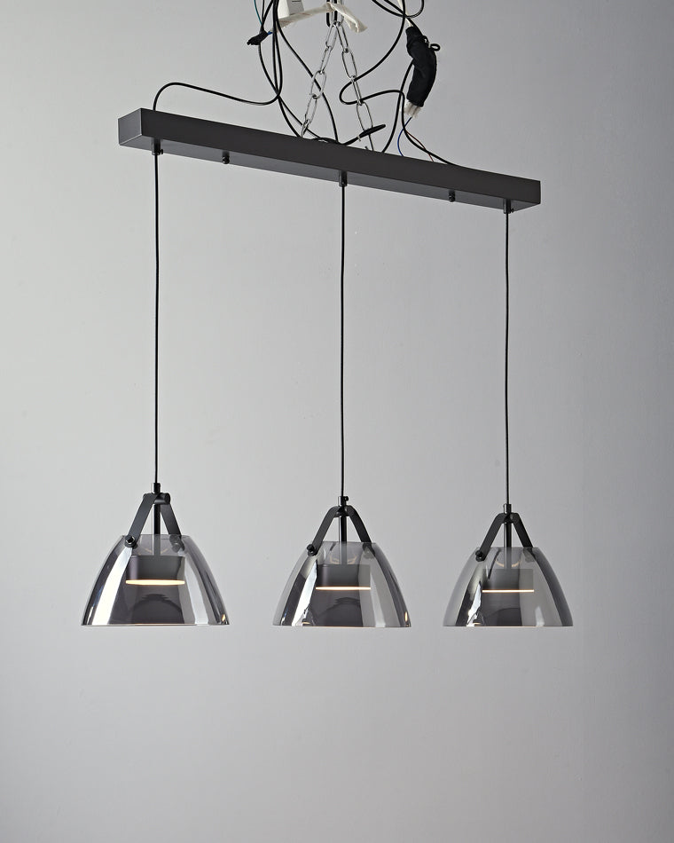 WOMO 3 Light Suspension en verre fumé-WM2238