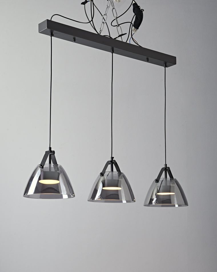 WOMO 3 Light Suspension en verre fumé-WM2238