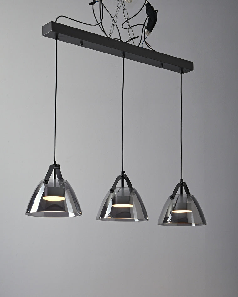 WOMO 3 Light Suspension en verre fumé-WM2238