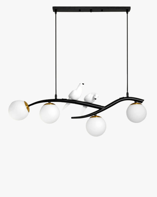 WOMO Lustre Branche Oiseau Boule Verre-WM2258